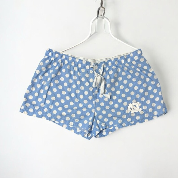 🌻UNC University of North Carolina Blue White Polka Dot Boxer Shorts Women's L - Picture 1 of 6